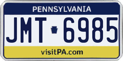 PA license plate JMT6985