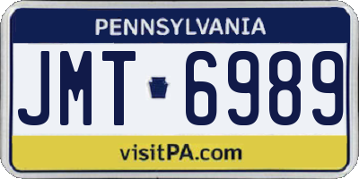 PA license plate JMT6989