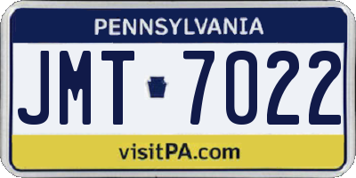 PA license plate JMT7022