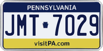 PA license plate JMT7029