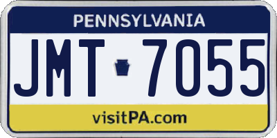 PA license plate JMT7055