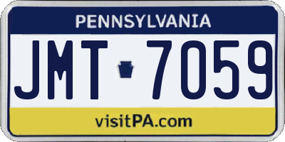 PA license plate JMT7059