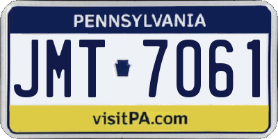 PA license plate JMT7061