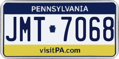 PA license plate JMT7068