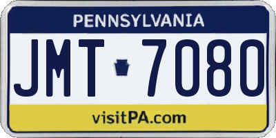 PA license plate JMT7080