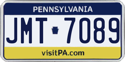 PA license plate JMT7089