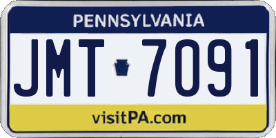 PA license plate JMT7091