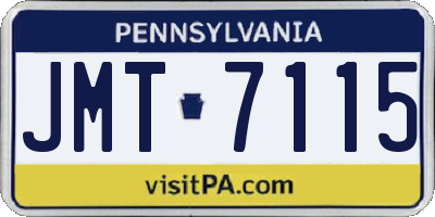 PA license plate JMT7115