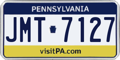 PA license plate JMT7127
