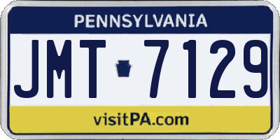 PA license plate JMT7129