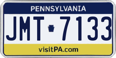PA license plate JMT7133