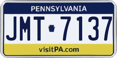 PA license plate JMT7137