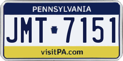 PA license plate JMT7151