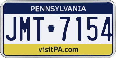 PA license plate JMT7154