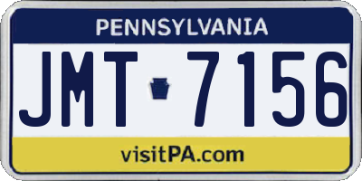 PA license plate JMT7156