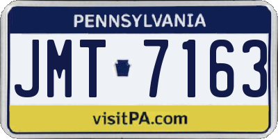 PA license plate JMT7163