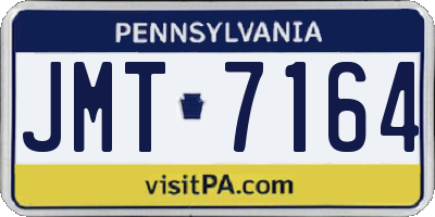 PA license plate JMT7164