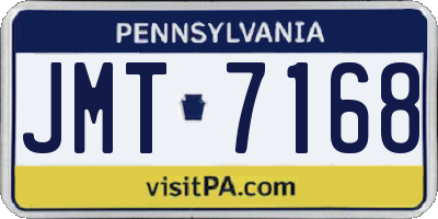 PA license plate JMT7168