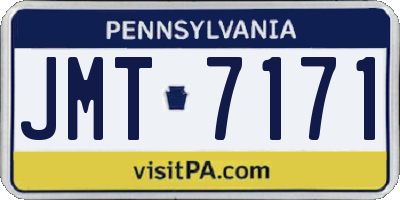 PA license plate JMT7171