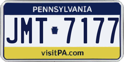 PA license plate JMT7177