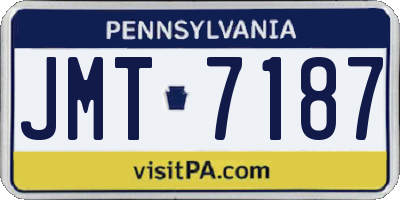 PA license plate JMT7187