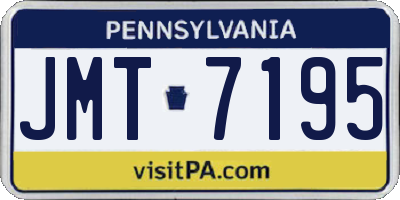 PA license plate JMT7195