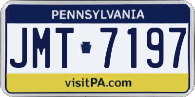 PA license plate JMT7197
