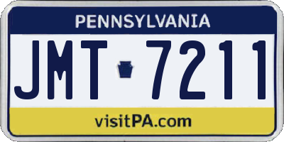 PA license plate JMT7211