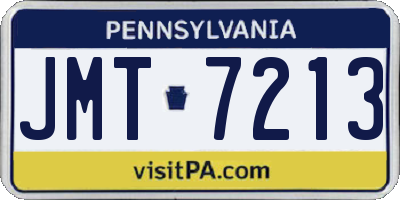 PA license plate JMT7213