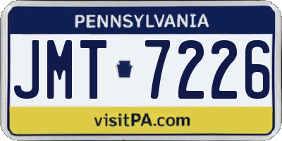 PA license plate JMT7226