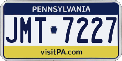 PA license plate JMT7227