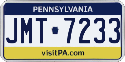 PA license plate JMT7233