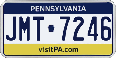 PA license plate JMT7246