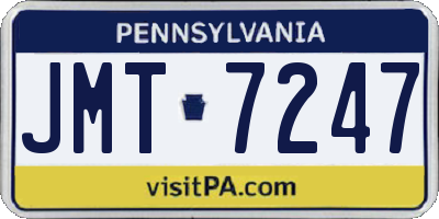 PA license plate JMT7247