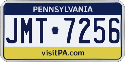 PA license plate JMT7256