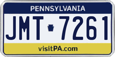 PA license plate JMT7261