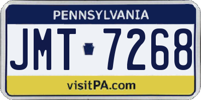 PA license plate JMT7268