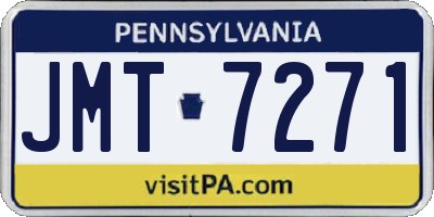 PA license plate JMT7271