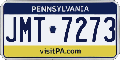 PA license plate JMT7273