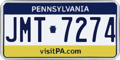 PA license plate JMT7274
