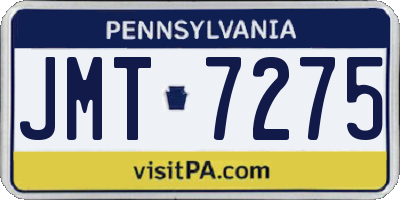 PA license plate JMT7275