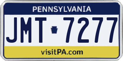PA license plate JMT7277
