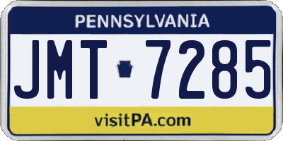 PA license plate JMT7285