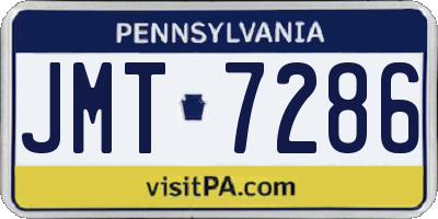 PA license plate JMT7286