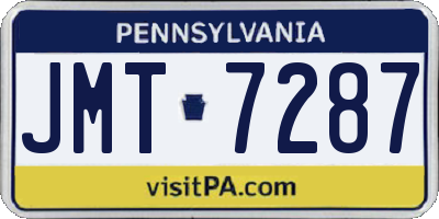 PA license plate JMT7287