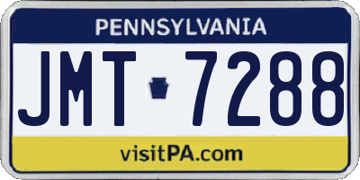 PA license plate JMT7288