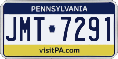 PA license plate JMT7291