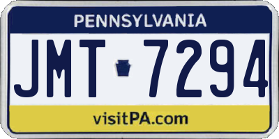 PA license plate JMT7294