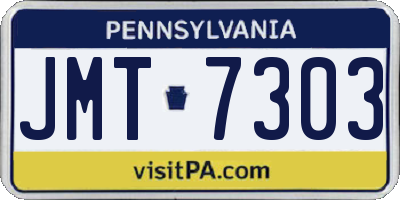 PA license plate JMT7303