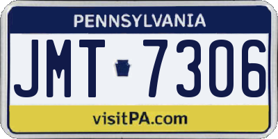 PA license plate JMT7306